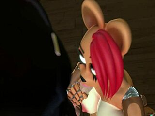 Toy Freddy Gets Blowjob, Lick, Anal, and Facial in Lesbian Fuck Scene!