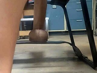 Big Hankeys Dildo Stretches Ass on Bouncy Sex Chair