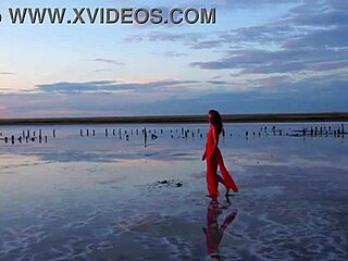 Walk on Red Sunset of Elton Salt Lake