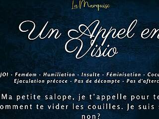 French Femdom Hints At Guiding Your Jerk-Off Session In Video Call