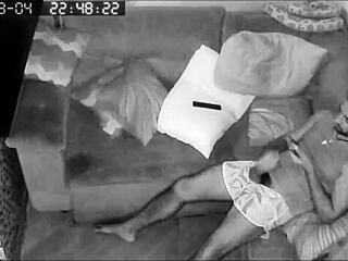 ip cam catches this amateur in a fetish masturbation session