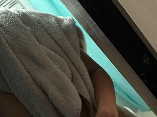 Colombian Woman Enjoys Large Toy in Shower Routine