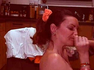 He Pounds Me Hard On The Kitchen Counter In Doggystyle With Cum In Mouth