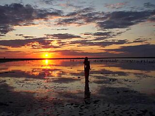 Walk on Red Sunset of Elton Salt Lake