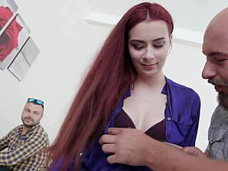 Redheaded Wife Scyley Jam Enjoys Intimate Moment While Husband Watches