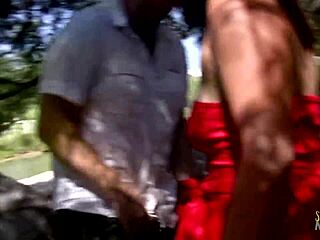 Couple Finds Secluded Outdoor Spot