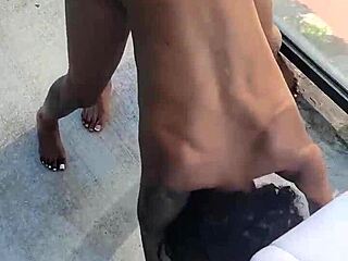 kashofficials gets strapped by renity love on the balcony