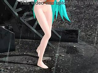 Hatsune Miku appears in Hello Planet Project Diva with a full nude mod featuring her cat costume completely exposed