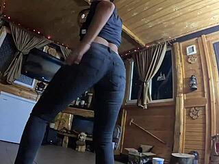 oh god, face-fucking in tight jeans leads to cum play with this curvy latina mommy!!