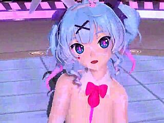 Hatsune Miku appears in Brain Revolution Girl Project Diva with a full nude mod. She wears the bunny costume completely exposed.