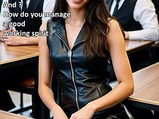 Bored Secretary in Heels Gives Blowjob to Boss at Work