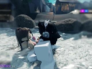 In The Outdoor Hot Spring With An Asian Baddie Sex With A Follower 9 Session