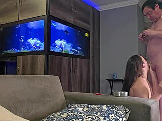 She's smoking while getting fucked in doggystyle and giving blowjob.