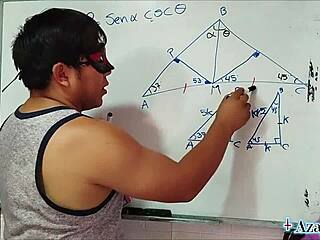 Asian Nerd Student Fucks Teacher in Bedroom