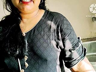 sexy indian wife bends over for deepthroat blowjob with neighbor boys in the kitchen