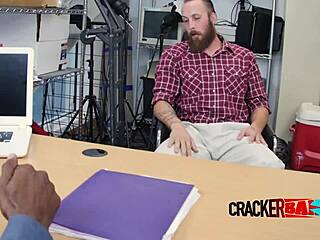 Bearded Hipster Hunk Gives Intense Gay Queer Blowjob to Black Stud