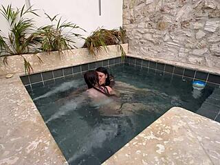 i watch two lesbians masturbatin in pool