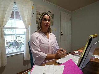 Hot step-mom bends over for monster cock cum on ass