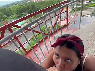 Public Blowjob And Facial Caught Outdoors