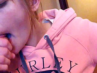 Redhead Girlfriend Deepthroats Friend's Cock For Intense Creampie.