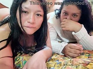 스텝마더와 남친과 야외 3P