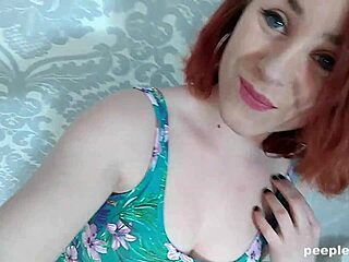 Amateur Redhead Filming Herself With Toy
