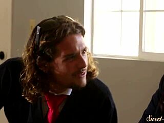 Classy babe rides dick passionately in cowgirl position.