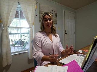 Hot step-mom bends over for monster cock cum on ass