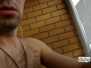 Wife Gets Standing Fuck On Balcony With Cum In Mouth