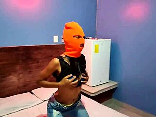 Brunette Stepsister Celebrates Halloween In Hotel Bed.