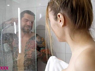 I Catch My Step Cousin Naked in the Shower! Her Fake Tits Exposed to My Monster Cock.