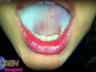 Karen Jugando Con Mas Semen En La Boca Slow Motion