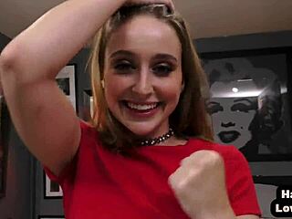 That amateur teen delivers closeup handjob pov with dirty talk.