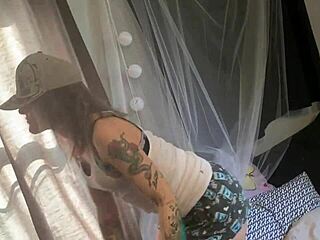 emo slut moans during choking and creampie humiliation