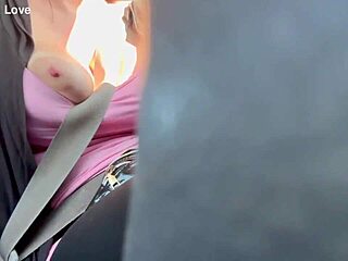 artemisia love flashing big boobs on car ride, horny italian milf 😍
