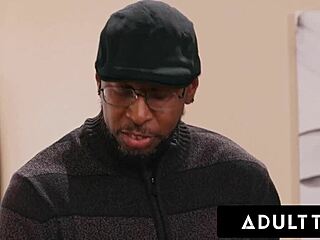 Slutty Victoria Voxxx Caught Masturbating and Rides Nerdy Owner's Dick