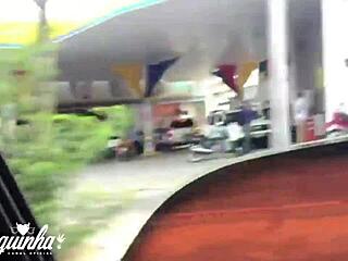 The young girl starts masturbating in the uber, and ends up giving her ass