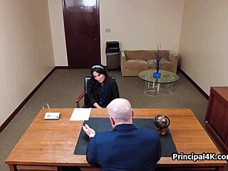 principal explores mature teacher's juicy pussy