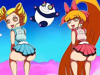 Teenage Powerpuff Girls throwing it back in panties and thong