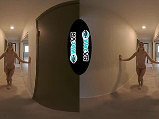 This blonde's tight wet pussy is getting pounded so hard in VR