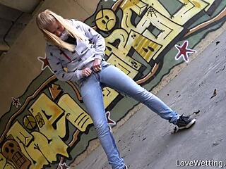 Violeta shows off her puddle proudly.