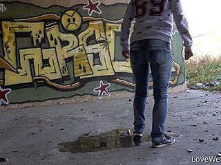 Violeta shows off her puddle proudly.