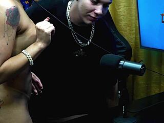 I asked Bruna Lambertini for a kiss, and she sat naked on my lap as my dick rose during the podcast