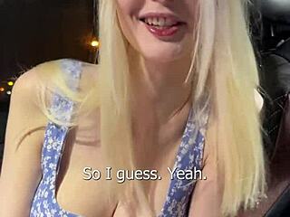 Fucked Busty Sexy Blonde In A Car And Came On Her Face