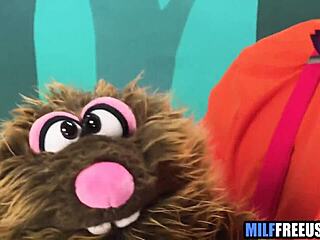 blonde milf and teen get free used on the sesame street movie set