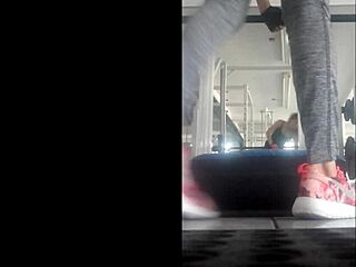 Why is that hot teen bent over in the gym?