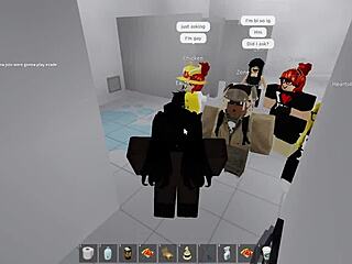 roblox girl takes risks in public bathroom fuck