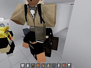 roblox girl takes risks in public bathroom fuck