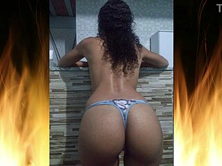 Эта худенькая брюнетка демонстрировала свою горячую жопу дома