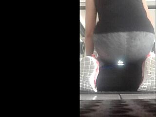 Why is that hot teen bent over in the gym?